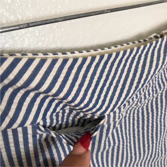 J.Crew 6 the pencil Skirt blue off white skirt - Picture 2 of 16